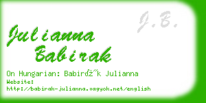 julianna babirak business card